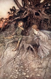 Én vagyok az éjszaka vidám vándora, illusztráció William Shakespeare Szentivánéji álom című művéből