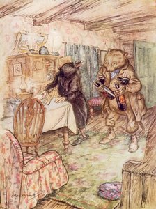 Illusztráció Kenneth Grahame A szél a fűzfákban című könyvéhez (színes litográfia)