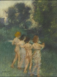Cherubian Children, 1900 (pasztell a wc felett)