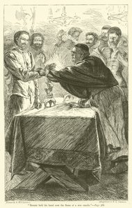 Bonner egy viaszgyertya lángja fölé tartotta a kezét alkotó: Arthur Boyd Houghton