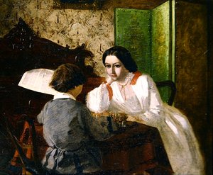 A művész bátyja és nővére játékkártyák (olaj, vászon) alkotó: Arthur Boyd Houghton