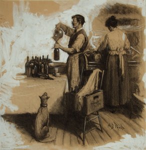 The Bootleggers (szén és gouache, tábla)