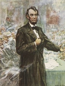 Abraham Lincoln, a nagy emancipátor illusztrációja a H.E. „This Country of Ours, The Story of the United States” című művéből. Marshall