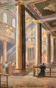 Szent Péter olasz templom, Hatton Garden, London (színes litó) alkotó: Arthur Charles (after) Payne