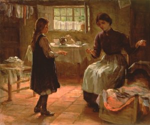 Házi lecke, 1890 körül (olaj, vászon)