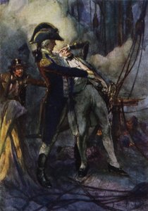 Nelson súlyosan megsebesült a Nílusnál, Berry kapitány a karjába kapta, ahogy zuhant alkotó: Arthur David McCormick