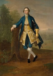 Egy kék ruhás férfi portréja, 1785. alkotó: Arthur Devis
