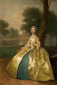 Egy aranyruhás nő portréja, 1785. alkotó: Arthur Devis