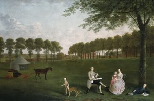Sir John Shaw és családja az Eltham Lodge parkban, Kentben, 1761