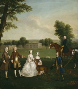 Thomas Lister és családja a Gisburne Parkban, 1740-41 alkotó: Arthur Devis