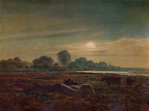 Folyói jelenet Holdfényben, szarvasmarhával, 1879, 1935