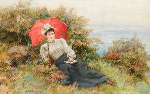 Csendes olvasmány a Cliff Path mellett (wc papíron) alkotó: Arthur Hopkins