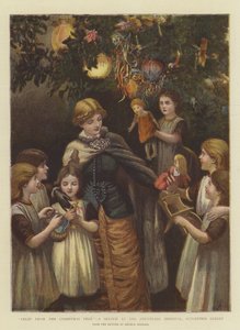 Gyümölcs a karácsonyfáról, vázlat a Foundling kórházban, Guildford Street (chromolitho)
