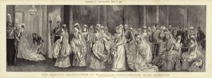 Őfelsége szalonja a Buckingham-palotában, bemutatásra vár