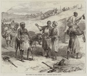 A Szuezi-szoros tengeri csatorna, a munkások eltávolítják a Földet alkotó: Arthur Hopkins