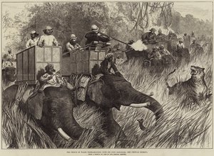 A walesi herceg tigrislövöldözése Sir Jung Bahadoorral, a kritikus pillanat alkotó: Arthur Hopkins