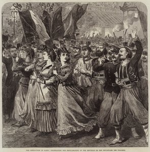 A párizsi forradalom, a köztársaság kikiáltásának ünnepe a Boulevard des Italiens-en alkotó: Arthur Hopkins