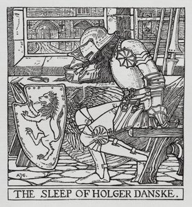 Hans Christian Andersen: Holger Danske (litho) alkotó: Arthur Joseph Gaskin