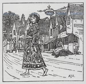Hans Christian Andersen: A lány, aki a cipón taposta (litho)