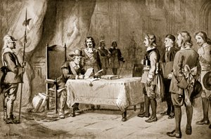 Svájci követek Cromwell előtt, illusztráció a "Hutchinson
