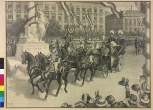 II. Vilmos császár és I. Ferenc József császár költözése Budapesten 1897-ben