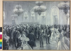 Udvari fogadás II. Vilmos császár látogatása alkalmából Budapesten 1897-ben