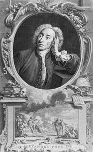Alexander Pope (1688-1744) portréja, metszet: Jacobus Houbraken (1698-1780), 1747 (metszet) (bw fotó)