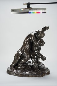 Puma és gyermek (bronz)