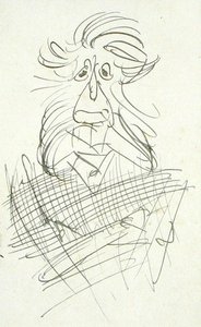 Egy groteszk szőrös fej (toll és tinta papíron) alkotó: Arthur Rackham