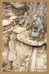 Tanácsok egy hernyótól, Alice kalandjai csodaországban, Lewis Carroll, pub.1907 alkotó: Arthur Rackham