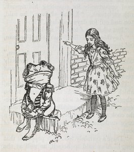Alice és egy lakájnak öltözött béka alkotó: Arthur Rackham