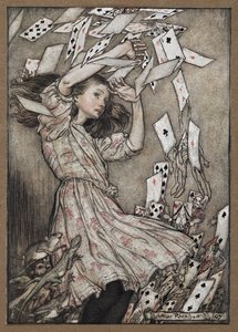 Alice és a lehulló kártyacsomag alkotó: Arthur Rackham