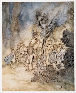 Lépjen be bizonyos aratók, megfelelően lakott, illusztráció William Shakespeare: A vihar, kocsma. 1926 alkotó: Arthur Rackham
