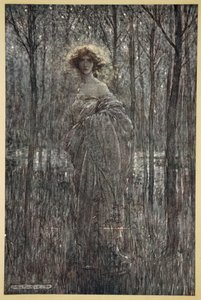 Szép Heléna, aki jobban őrzi az éjszakát, mint minden tüzes ócska és fényszem, illusztráció William Shakespeare „Szentáni éjszakai álom” című művéből, 1908 alkotó: Arthur Rackham