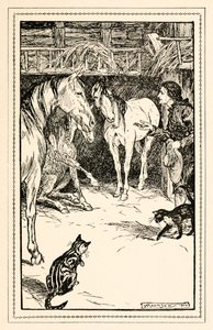 Gullivert abban a megtiszteltetésben részesítette, hogy mesterei kikérdezték a IV. részből: Utazás a Houyhnhnm-ek országába a Gullivers utazásokban (Jonathan Swift) alkotó: Arthur Rackham