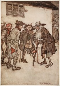Hamar rátalált sok korábbi cimborájára, bár az idő elhasználódása miatt annál rosszabb. A Washington Irving által készített Rip Van Winkle-től, a kocsmától. 1910 alkotó: Arthur Rackham