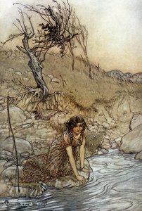 Hermia: Illusztráció: Arthur RACKHAM (1867-1939) William SHAKESPEARE Egy nyári éjszaka álmához alkotó: Arthur Rackham