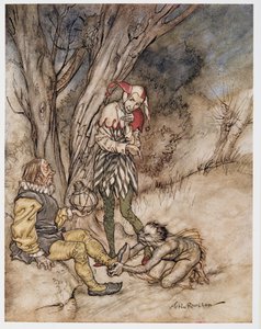 Ill kiss they foot: Esküszöm magam a témára, illusztráció William Shakespeare Vihar című művéből, kocsma. 1926 alkotó: Arthur Rackham