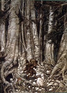 Arthur Rakham illusztrációja Rip Van Winkle-ről, Washington Irving amerikai író novellájából, amelyet először 1819-ben adtak ki. alkotó: Arthur Rackham