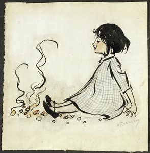 Little Polly Flinders (toll, tinta és wc papíron) alkotó: Arthur Rackham