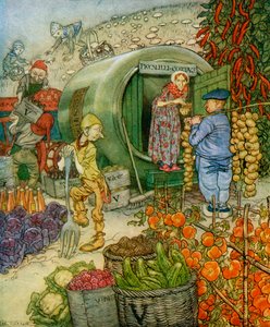 Mr and Mrs Vinegar At Home, F.A. Steel "English Fairy Tales Retold" című, 1927-ben megjelent művéből. alkotó: Arthur Rackham