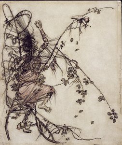 Drága Roland, illusztráció a Grimm testvérekből, Edgar Lewis asszony fordításában, 1900-ban megjelent (toll, tinta és WC papíron) alkotó: Arthur Rackham