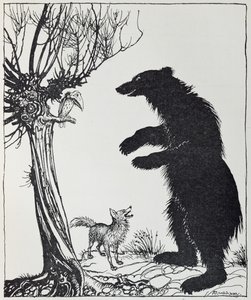 A medve és a róka, illusztráció az „Aesop