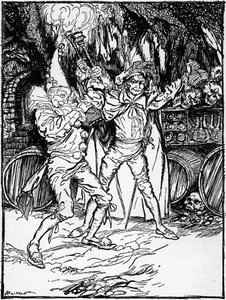 Edgar Allan Poe "Amontillado hordója". alkotó: Arthur Rackham