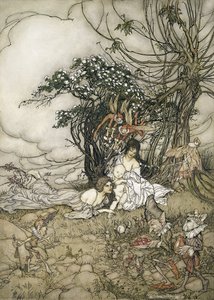 The Changeling, 1905 (wc, toll és tinta papíron) alkotó: Arthur Rackham