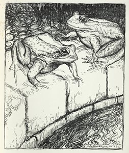 A békák és a kút, illusztráció az „Aesopus meséiből”, kiadó: Heinemann, 1912 alkotó: Arthur Rackham
