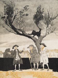 The Men of Sleepy Hollow (Belső borító) a The Legend of Sleepy Hollow című filmből, Washington Irving (1783-1859), pub. 1928 alkotó: Arthur Rackham