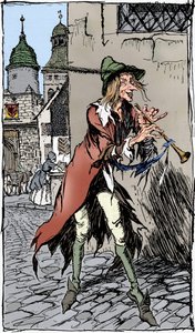 A hamelini pipás, 1934 alkotó: Arthur Rackham