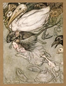 The Pool of Tears, Alice kalandjai csodaországban, Lewis Carroll, pub.1907 alkotó: Arthur Rackham