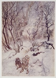 A Patkány töprengett egy darabig, és megvizsgálta az őket körülvevő domborulatokat és lejtőket Kenneth Grahame (1859-1932), kocsma Wind in the Willows című művéből. 1940 alkotó: Arthur Rackham